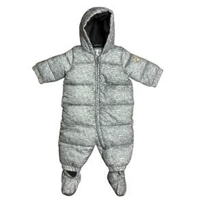 Baby Gap‎ 0-6 Months Grey Down Insulated Bunting Snowsuit Fleece Booties Puffer